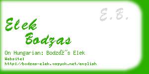 elek bodzas business card